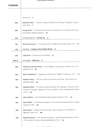 Architecture Theory since 1968 K. Michael Hays (Editor) Publisher: MIT Press