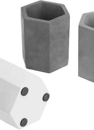 [Minimal Concrete Series] Hexagonal Pen Holder – Modern Desk Organizer for Designers & Architects (3-Color Set)