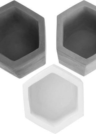 [Minimal Concrete Series] Hexagonal Pen Holder – Modern Desk Organizer for Designers & Architects (3-Color Set)