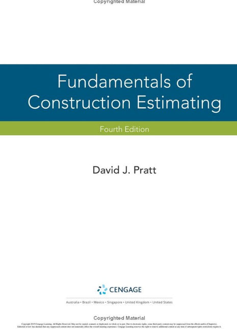Fundamentals of Construction Estimating by David Pratt