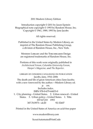 The Death and Life of Great American Cities By Jane Jacobs