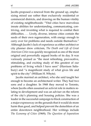 The Death and Life of Great American Cities By Jane Jacobs